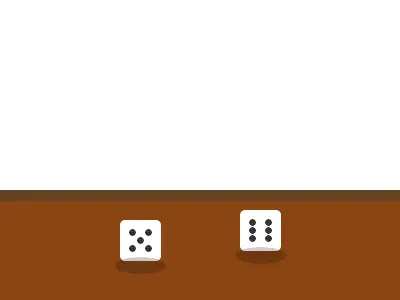 Dice being thrown on a table